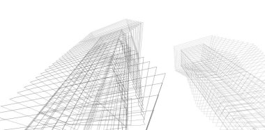 Soyut mimari arkaplan, 3d illüstrasyon