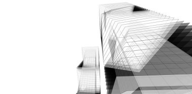 Soyut mimari arkaplan, 3d illüstrasyon