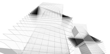 Soyut mimari arkaplan, 3d illüstrasyon