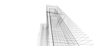 Soyut mimari arkaplan, 3d illüstrasyon