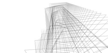 Soyut mimari arkaplan, 3d illüstrasyon