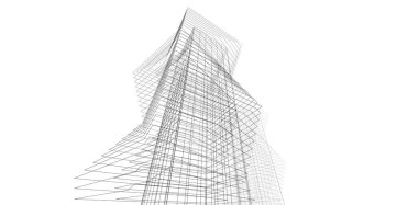 Soyut mimari arkaplan, 3d illüstrasyon