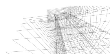 Soyut mimari arkaplan, 3d illüstrasyon