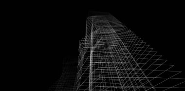 Soyut mimari arkaplan, 3d illüstrasyon