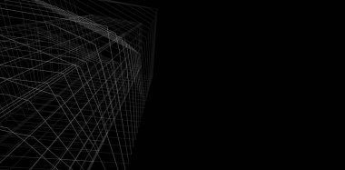 Soyut mimari arkaplan, 3d illüstrasyon