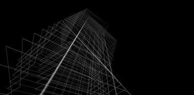 Soyut mimari arkaplan, 3d illüstrasyon