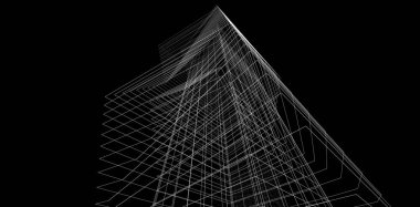 Soyut mimari arkaplan, 3d illüstrasyon