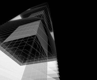 Soyut mimari arkaplan, 3d illüstrasyon