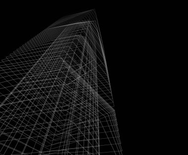 Soyut mimari arkaplan, 3d illüstrasyon