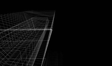 Soyut mimari arkaplan, 3d illüstrasyon