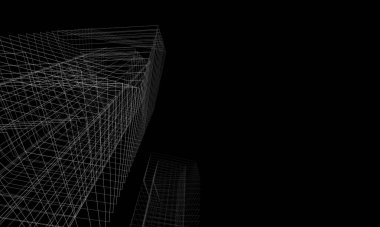 Soyut mimari arkaplan, 3d illüstrasyon