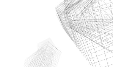 Soyut mimari arkaplan, 3d illüstrasyon