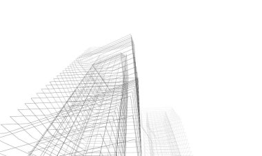 Soyut mimari arkaplan, 3d illüstrasyon