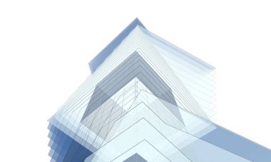 Soyut mimari arkaplan, 3d illüstrasyon