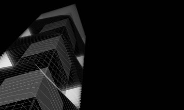 Soyut mimari arkaplan, 3d illüstrasyon