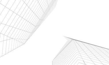 Soyut mimari arkaplan, 3d illüstrasyon