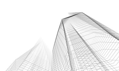 Soyut mimari arkaplan, 3d illüstrasyon