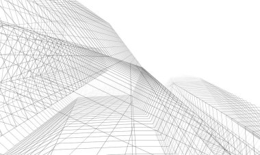 Soyut mimari arkaplan, 3d illüstrasyon