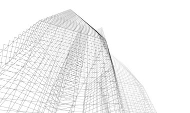 Soyut mimari arkaplan, 3d illüstrasyon