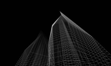 Soyut mimari arkaplan, 3d illüstrasyon