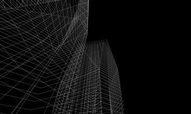 Soyut mimari arkaplan, 3d illüstrasyon