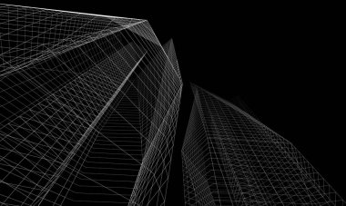 Soyut mimari arkaplan, 3d illüstrasyon