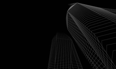 Soyut mimari arkaplan, 3d illüstrasyon