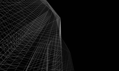 Soyut mimari arkaplan, 3d illüstrasyon