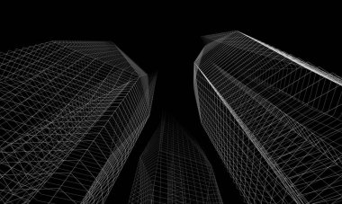 Soyut mimari arkaplan, 3d illüstrasyon