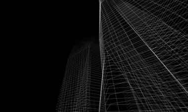 Soyut mimari arkaplan, 3d illüstrasyon