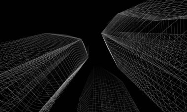 Soyut mimari arkaplan, 3d illüstrasyon