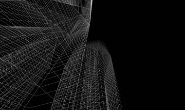 Soyut mimari arkaplan, 3d illüstrasyon