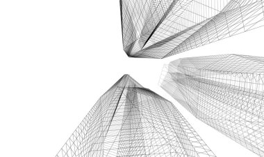 Soyut mimari arkaplan, 3d illüstrasyon