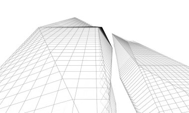 Soyut mimari arkaplan, 3d illüstrasyon