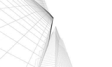 Soyut mimari arkaplan, 3d illüstrasyon