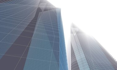 Soyut mimari arkaplan, 3d illüstrasyon