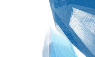 Soyut mimari arkaplan, 3d illüstrasyon