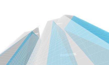 Soyut mimari arkaplan, 3d illüstrasyon