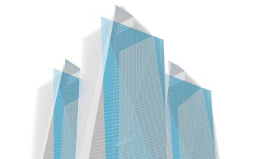 Soyut mimari arkaplan, 3d illüstrasyon