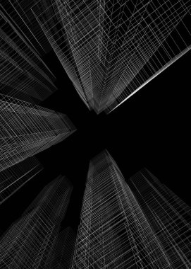 Soyut mimari arkaplan, 3d illüstrasyon