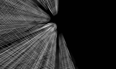 Soyut mimari arkaplan, 3d illüstrasyon