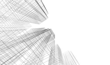 Soyut mimari arkaplan, 3d illüstrasyon