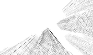 Soyut mimari arkaplan, 3d illüstrasyon