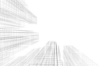 Soyut mimari arkaplan, 3d illüstrasyon