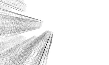 Soyut mimari arkaplan, 3d illüstrasyon