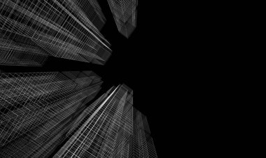 Soyut mimari arkaplan, 3d illüstrasyon