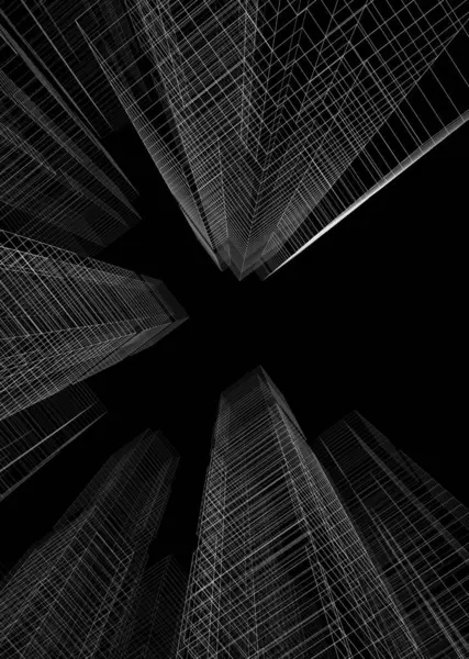 Soyut mimari arkaplan, 3d illüstrasyon