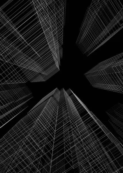 Soyut mimari arkaplan, 3d illüstrasyon