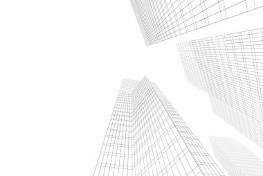 Soyut mimari arkaplan, 3d illüstrasyon