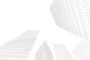 Soyut mimari arkaplan, 3d illüstrasyon